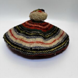 Jaeger Unisex Wool Beret Multicolor Fair Isle Vintage